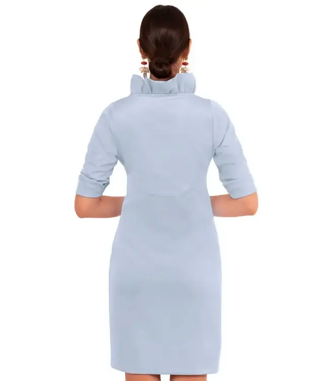 Gretchen Scott Jersey Ruffleneck Dress-Solid