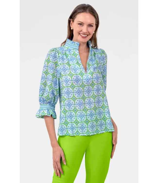 Gretchen Scott Ruffleneck Tunic - Smell The Roses