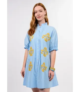 Uncle Frank Blocked Embroidery Dress