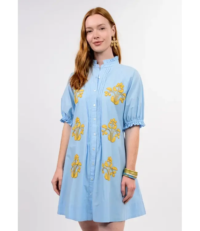 Uncle Frank Blocked Embroidery Dress