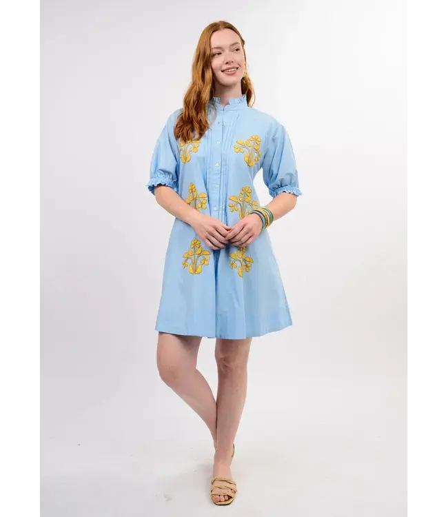 Uncle Frank Blocked Embroidery Dress