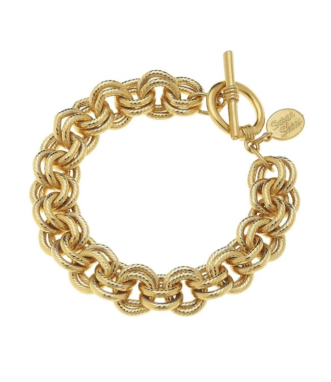Susan Shaw Gold Double Loop Chain Bracelet