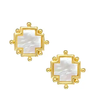 Susan Shaw Mother of Pearl Cross Studs