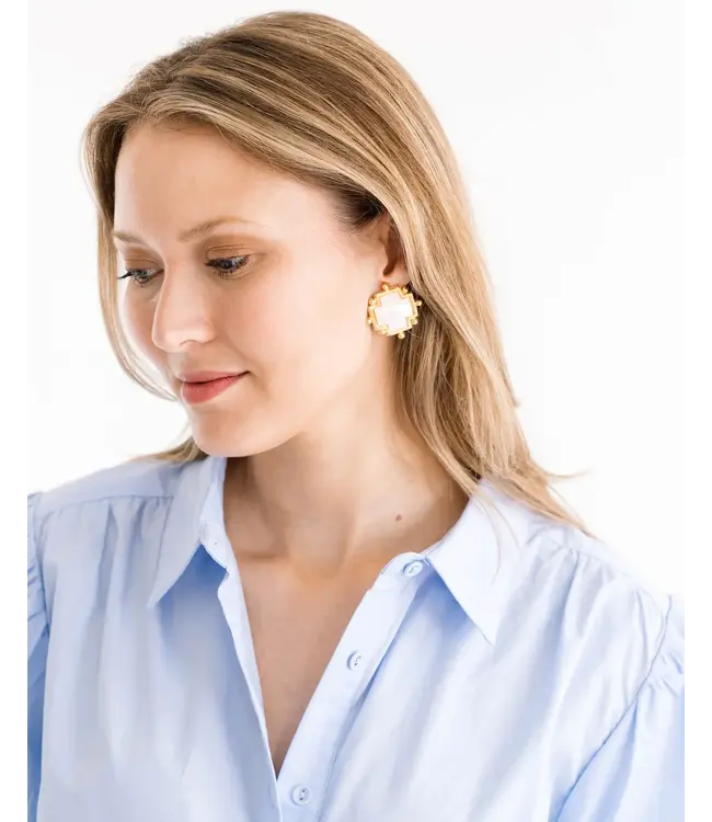 Susan Shaw Mother of Pearl Cross Studs