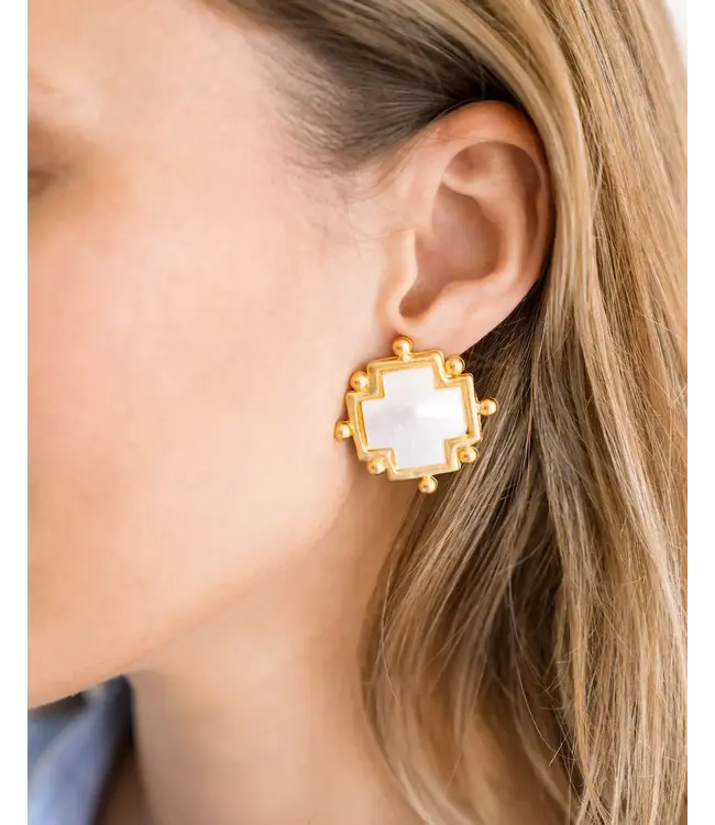 Susan Shaw Mother of Pearl Cross Studs