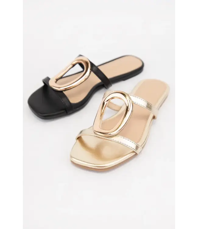 Ccocci Barsa-01 Golden Embellishment Double Strap Sandals