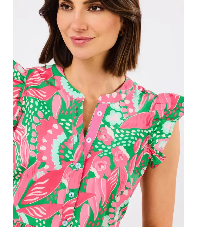 Mary Square Riley Flutter Sleeve Dress