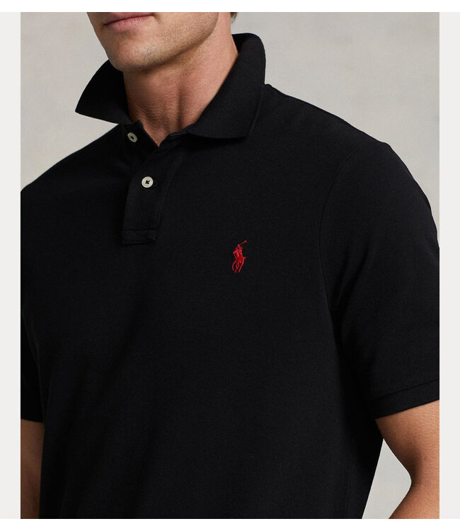 Polo Ralph Lauren Black Classic Fit Mesh Polo