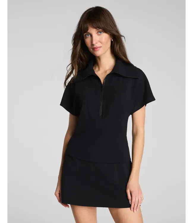 SPANX AirEssentials® French Rib Short Sleeve Half Zip