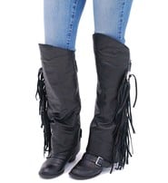 Fringed Leather Half Chaps #A199CR