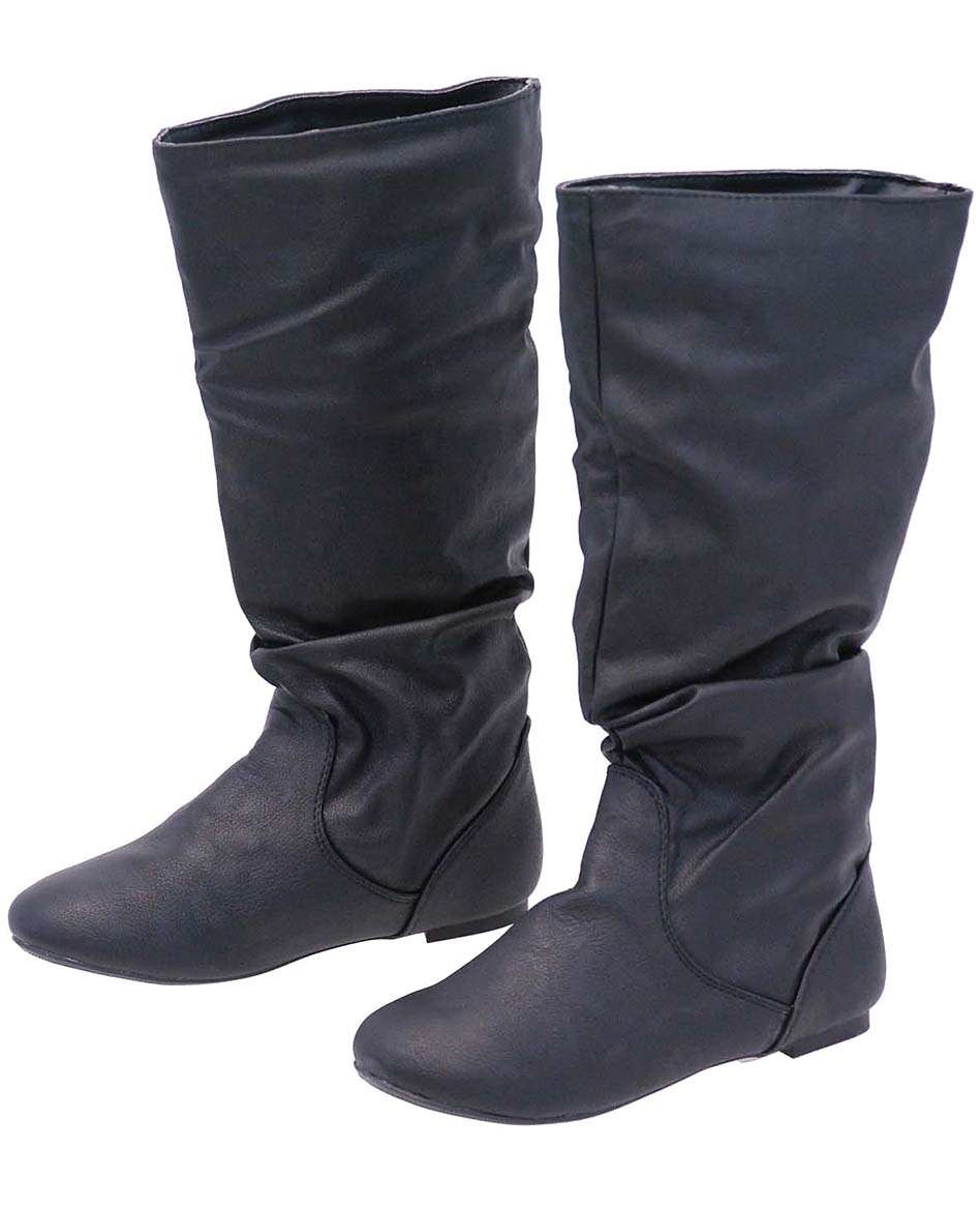 Black Calf High Slouch Boots #BLC0050K 