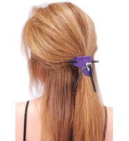 Jamin Leather® Purple Leather Stick Barrette w/Heart Concho #AH14012PUR