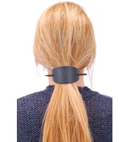 Jamin Leather® Oversized Large Black Leather Stick Barrette #AH14090K