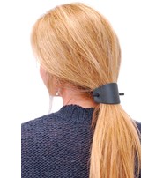 Jamin Leather® Oversized Large Black Leather Stick Barrette #AH14090K