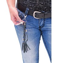 Jamin Leather® Black Belt Loop Key Chain with Claw Clip #KC18060K