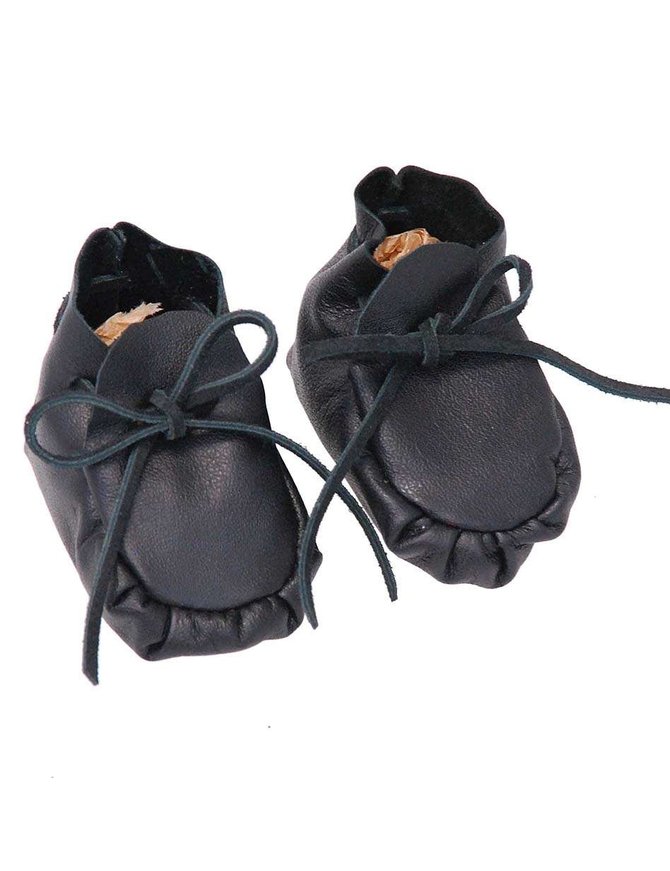 leather baby booties