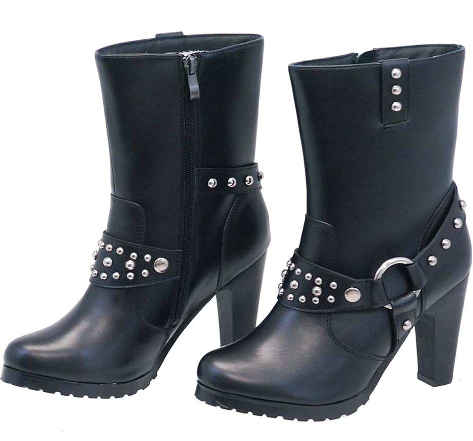 studded high heel boots