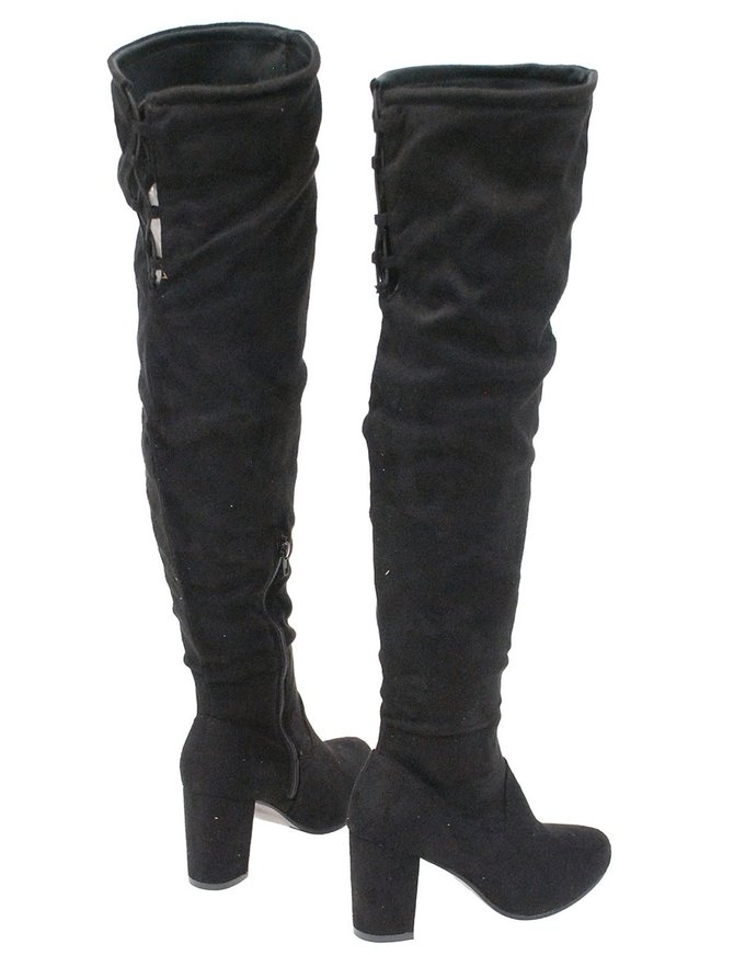 black microsuede boots