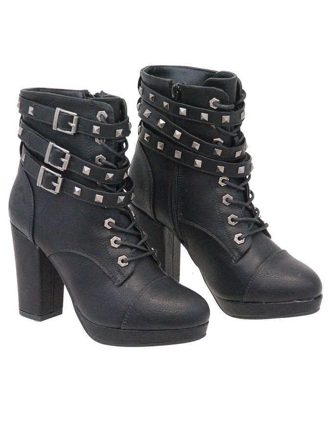 studded high heel boots