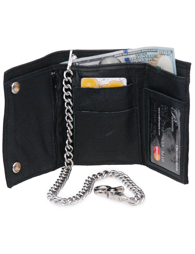 leather chain wallet