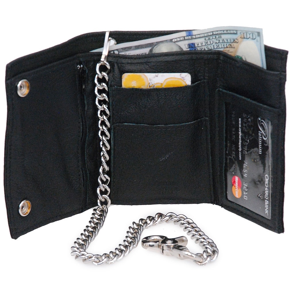 Soft Leather Oversized Trifold Chain Wallet WC817K Jamin Leather™