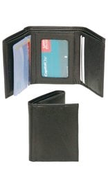 Black Leather Trifold Wallet - Special #WM29K