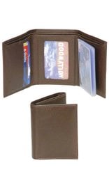 Brown Leather Trifold Wallet - Special #WM29N