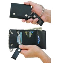 Soft Leather Oversized Trifold Chain Wallet #WC817K - Jamin Leather®