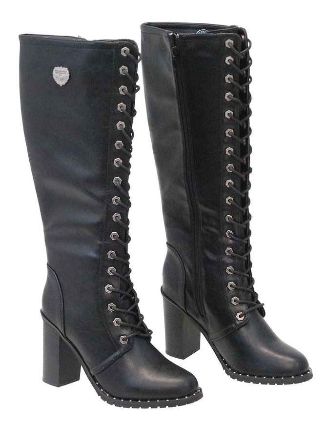 Lace Up Knee High Studded Sole Boots #BLC9442SLK - Jamin Leather®