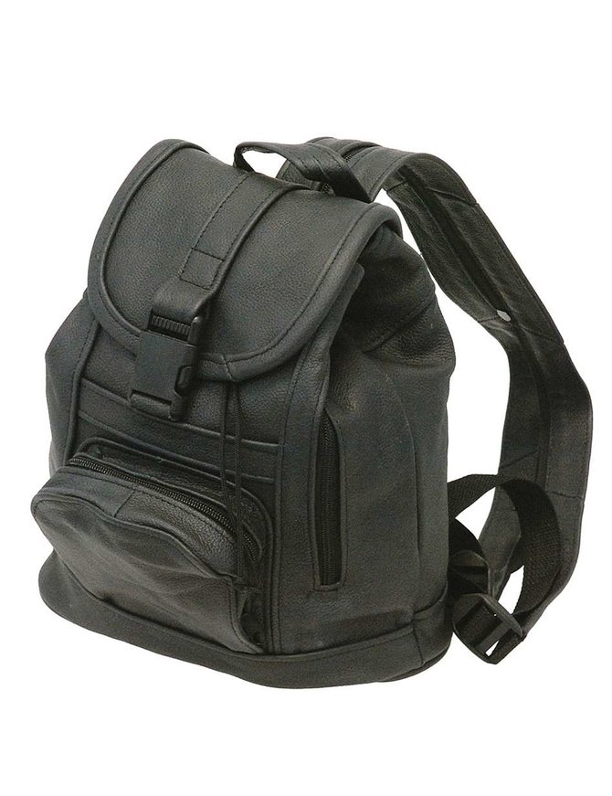 small black leather backpack purse