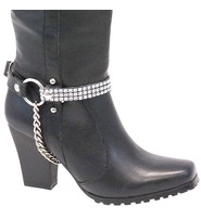 Jamin Leather® Pair Triple Row Crystal Boot Straps #BS1612CRYS