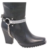Jamin Leather Triple Row Crystal Boot Straps #BS1612CRYS