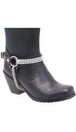 Jamin Leather® Pair Triple Row Crystal Boot Straps #BS1612CRYS