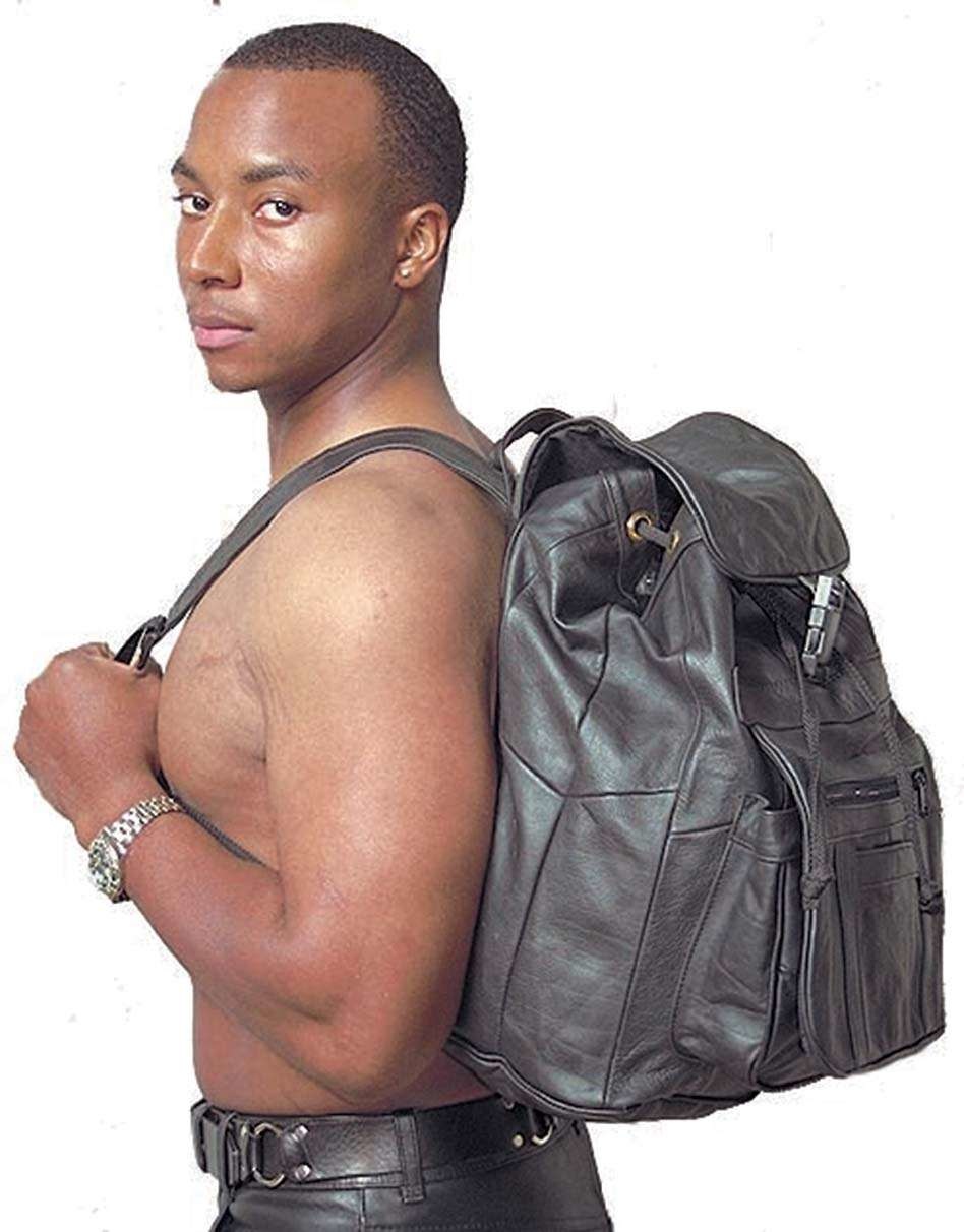 large leather backpack