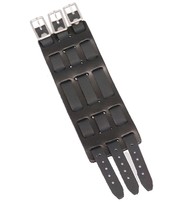 Made in USA Triple Buckle Black Leather Wristband / Watchband #WB40325K