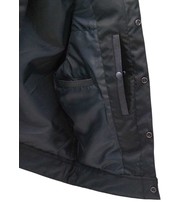 Men's Leather & Nylon Anarchy Biker Club Vest w/Concealed Pockets #VMC720K