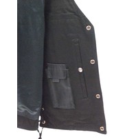 Daniel Smart Men's Dual Inside Pocket Black Denim Concealed Pocket Vest #VMC905GLK