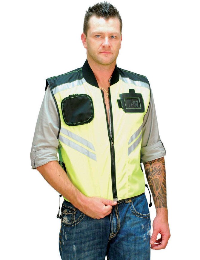 Unik Bright Green Motorcycle Safety Vest #VMC309GN