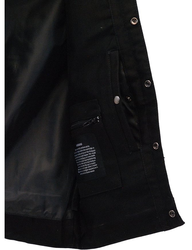 Black Denim Snap Up Club Vest w/Concealed Pocket #VMC3200K