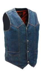 Milwaukee Blue Denim Vest w/Large Inside Pockets #VMC42703U
