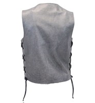 Daniel Smart Men's Side Lace Vintage Gray Vest w/Concealed Pockets #VMA2605LGGY