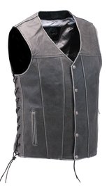 Milwaukee Vintage Gray Side Lace Straight Bottom Concealed Pocket  Vest #VMA3521LGY (L-3X)