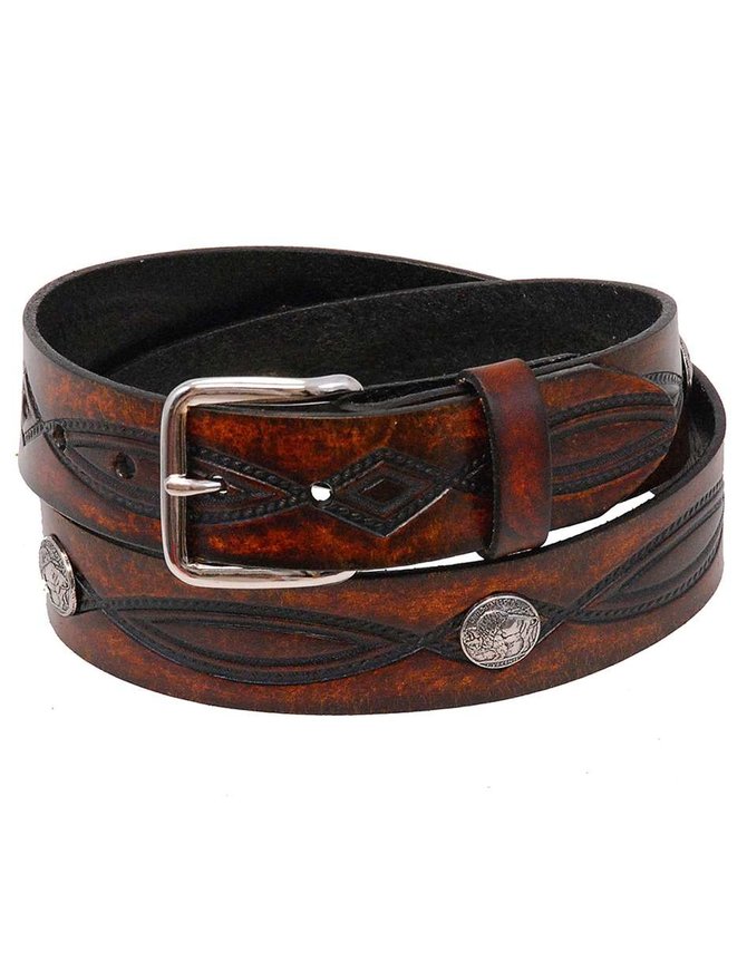 Made in USA Natural Hand Cut Cowhide Leather Belt Strap With Slot Hole
