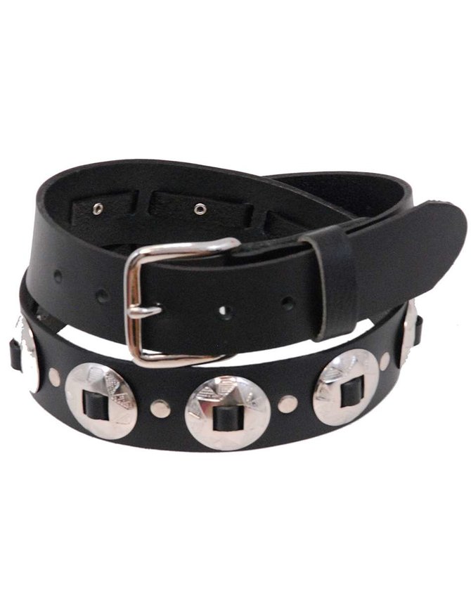 ZeppelinProducts LOU-BBLPS-BLK-44 Louisville Concho Two Tone Leather Belt,  44 Waist