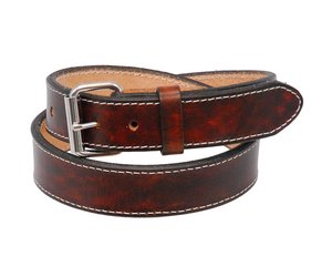 XXL Leather Belt No. 10, Adjusts to fit 50 to 66, USA Made