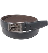 Sleek Plate Buckle on a Black Leather Dress Belt #BTB819K