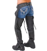 Jamin Leather® Leather Chaps w/Adjustable Lace Thigh #C1115L