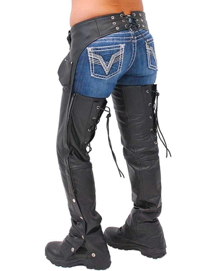 Jamin Leather Leather Chaps w/Adjustable Lace Thigh #C1115L