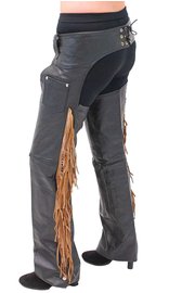 Brown Fringe Premium Leather Chaps - Special #C116FKN