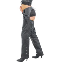 Unisex Leather Motorcycle Pocket Chaps - Special #C2100SP